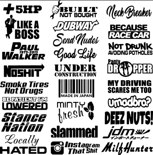 10x random jdm pack decals - jdm,