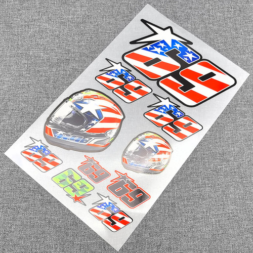 10pz adesivi casco corsa - 10pz,